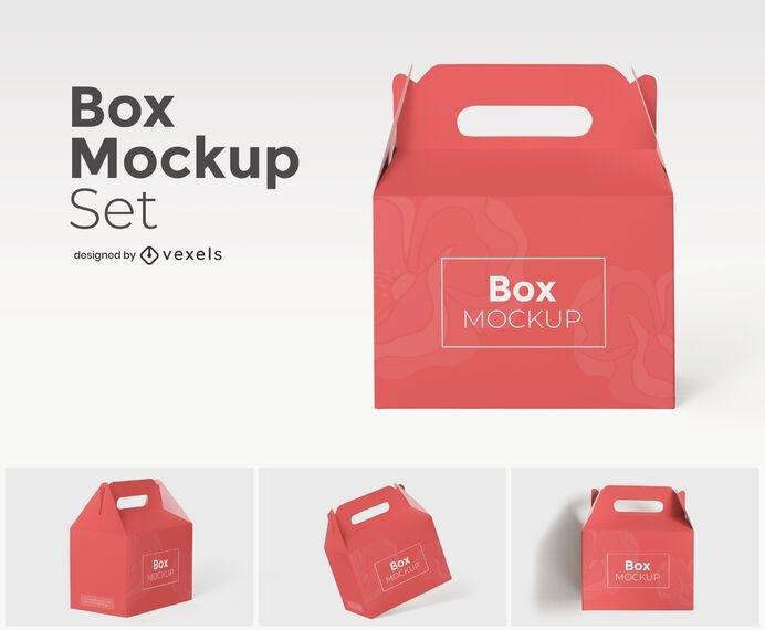 Download Box With Handle Mockup Set - PSD Mockup Download