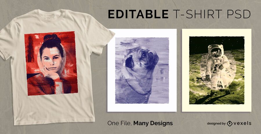 Painting Style Scalable T-shirt PSD Painting Style Scalable T-shirt PSD