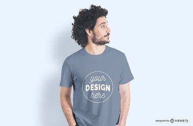 Maqueta de camiseta lateral modelo masculino Maqueta de camiseta lateral modelo masculino