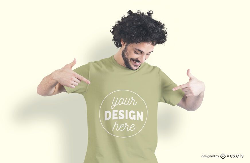 Download Man Pointing T-shirt Mockup - PSD Mockup Download