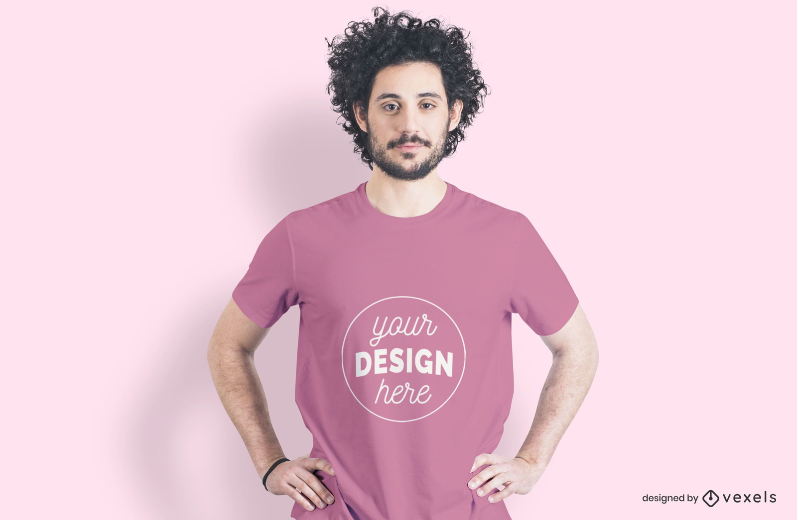 Model hands on hip t-shirt mockup