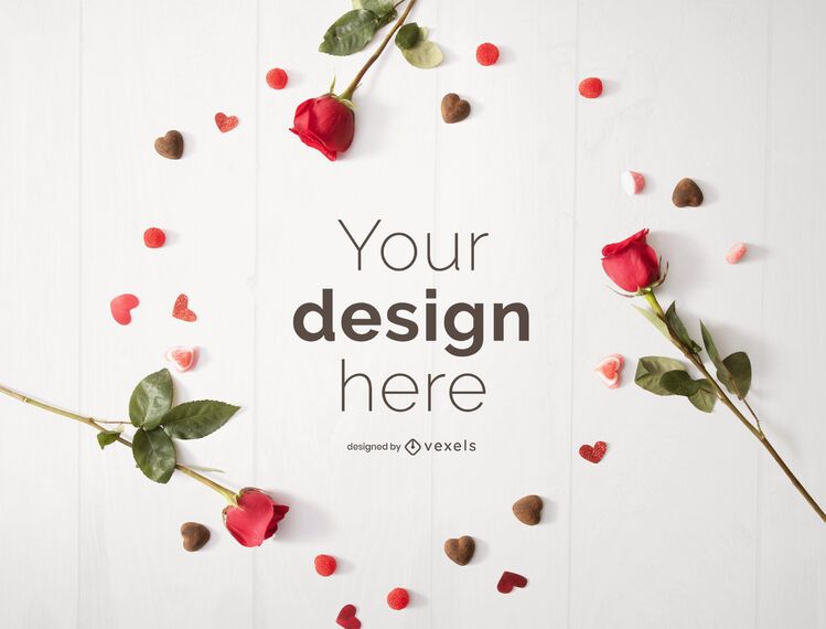 Valentine's day frame mockup design Valentine's day frame mockup design