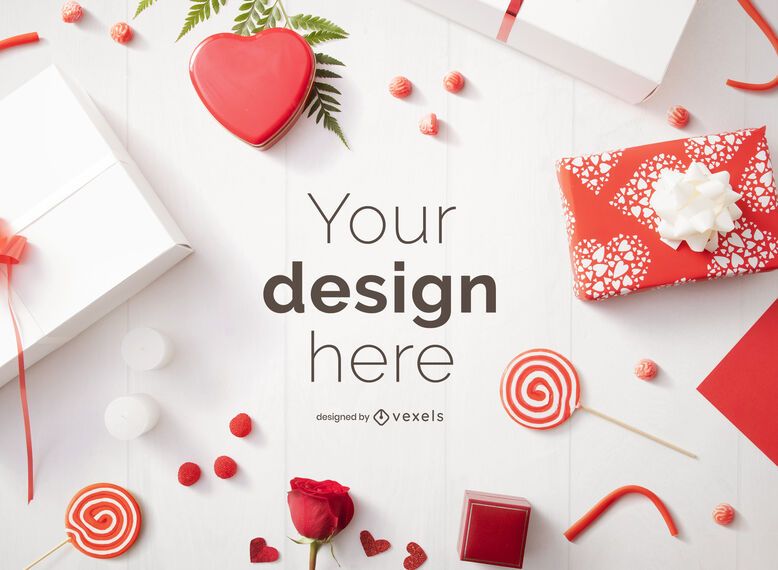 Valentine�s Day Mockup Composition PSD Mockup Download