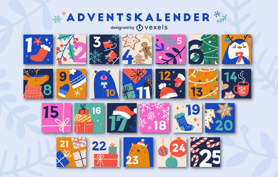 Paquete navideño del calendario de Adviento alemán Paquete navideño del calendario de Adviento alemán