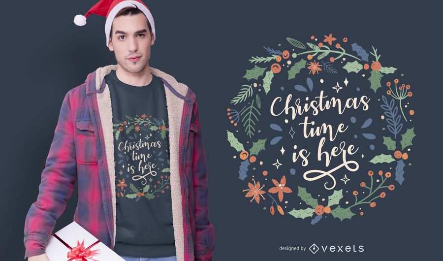 Chegou a época do Natal com design de camisetas Chegou a época do Natal com design de camisetas