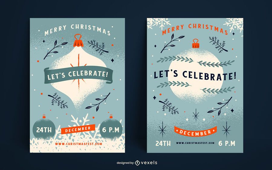 Let's celebrate christmas poster set Let's celebrate christmas poster set