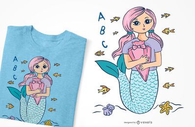 Design de camisetas de sereia escolar Design de camisetas de sereia escolar