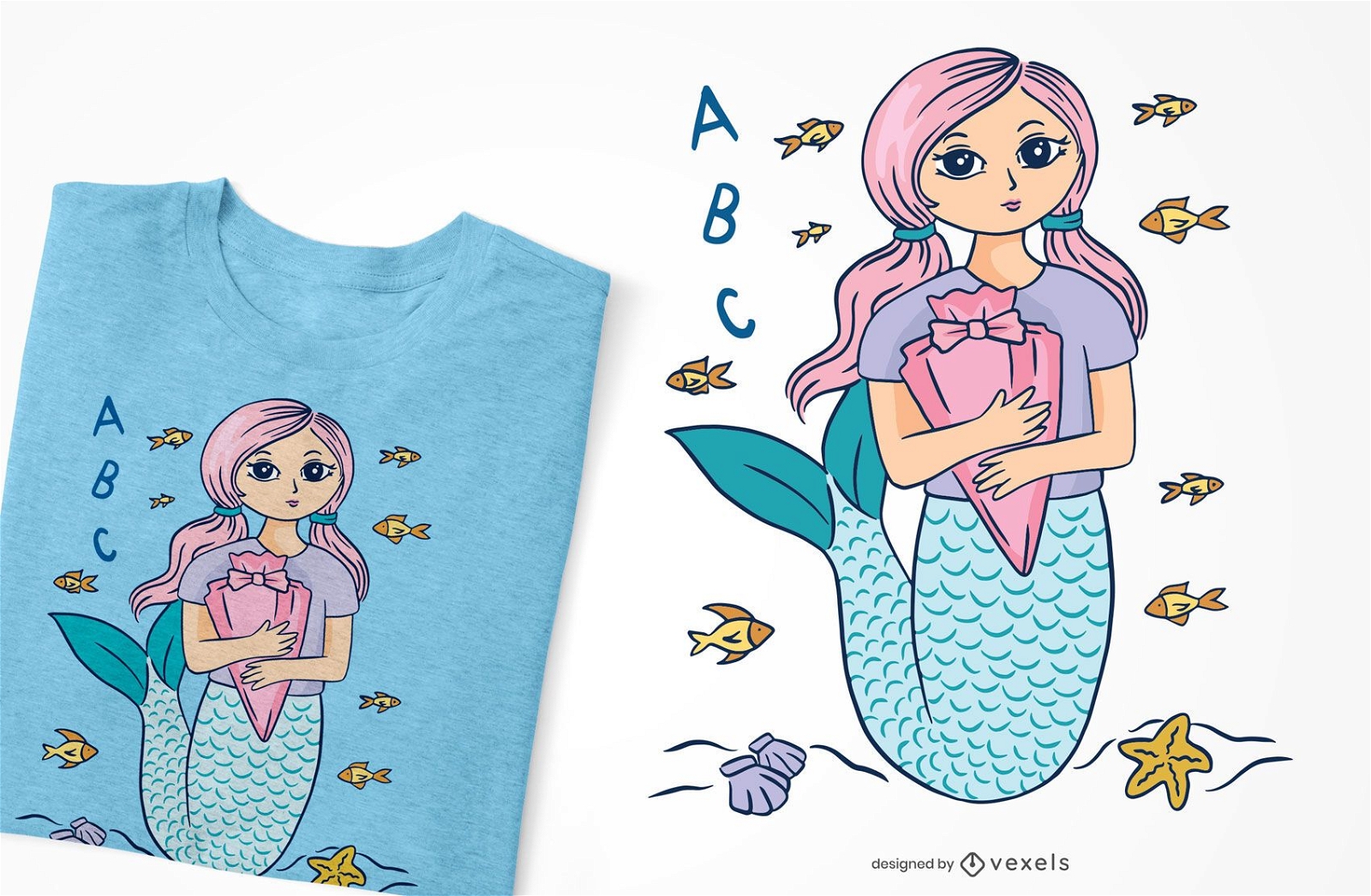 Schule Meerjungfrau T-Shirt Design