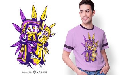 Aztec warrior illustration T-shirt Design