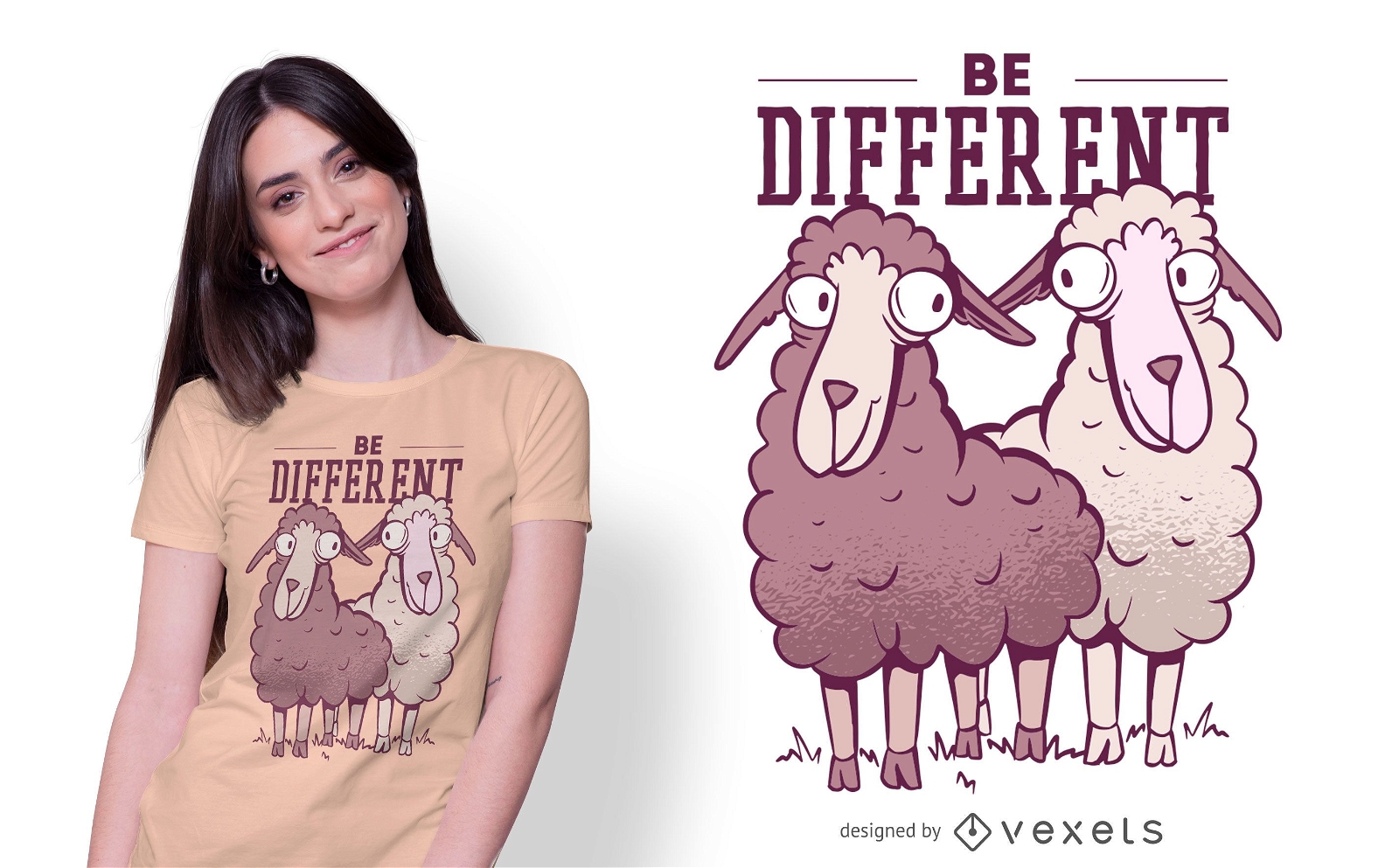 Design de camisetas Be Different Sheep