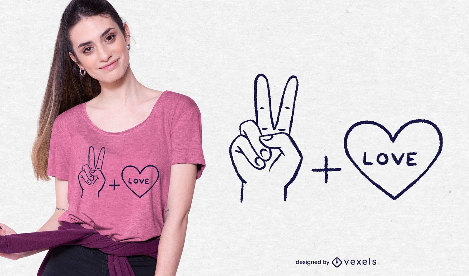 Design de camisetas Peace and Love