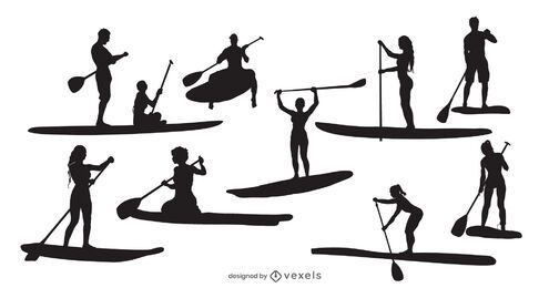 Standup Paddleboard People Silhouette Pack