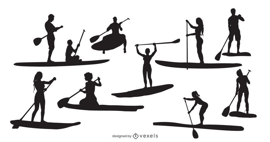 Standup Paddleboard People Silhouette Pack Standup Paddleboard People Silhouette Pack