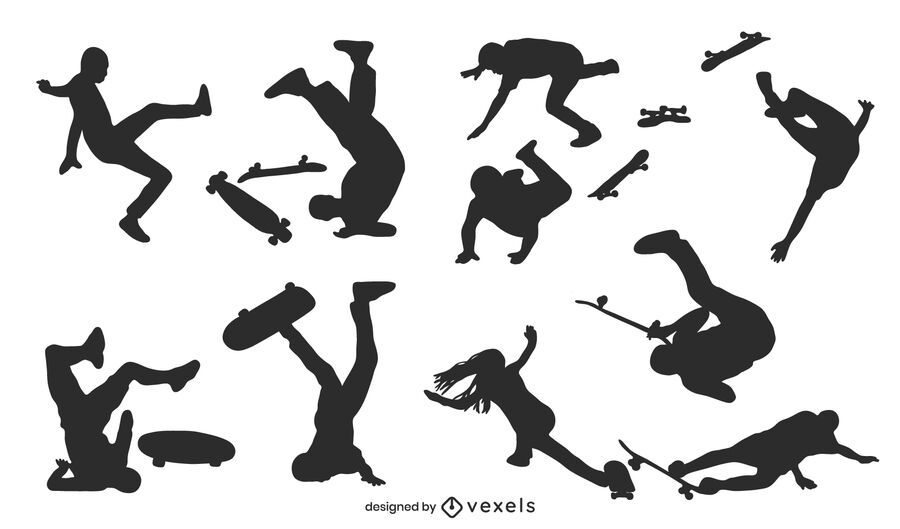 Skater silhouettes set Skater silhouettes set