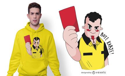 Design de camiseta alemã com cartão vermelho