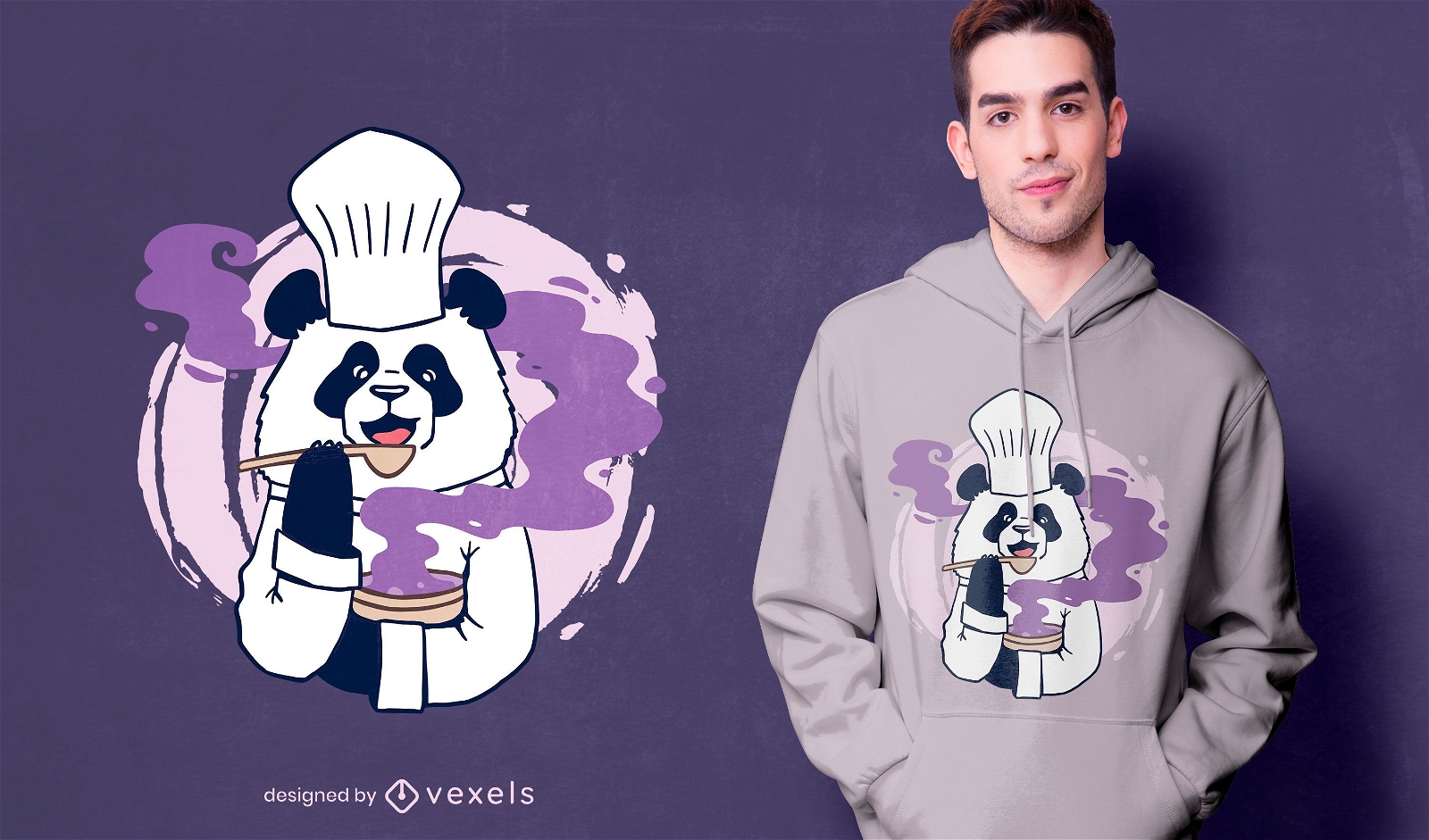 Design de camiseta do chef panda