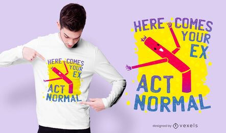 Agir com o design normal da camiseta
