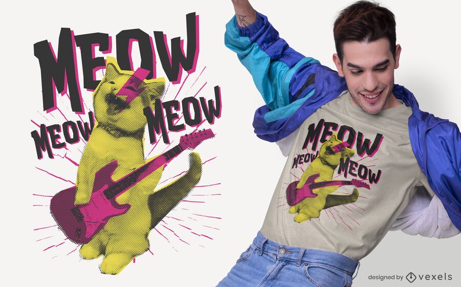 Metal cat t-shirt design Metal cat t-shirt design