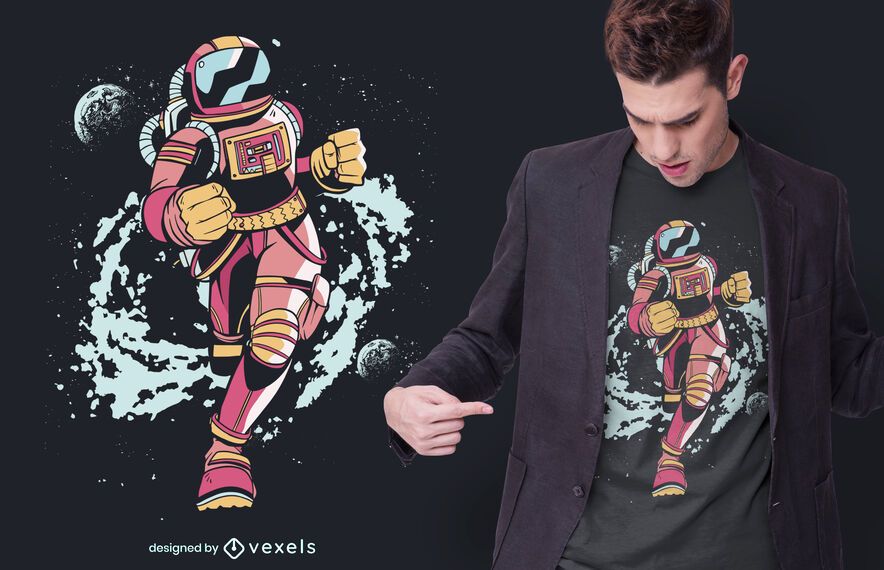 Spaceman Runner T-Shirt Design Spaceman Runner T-Shirt Design