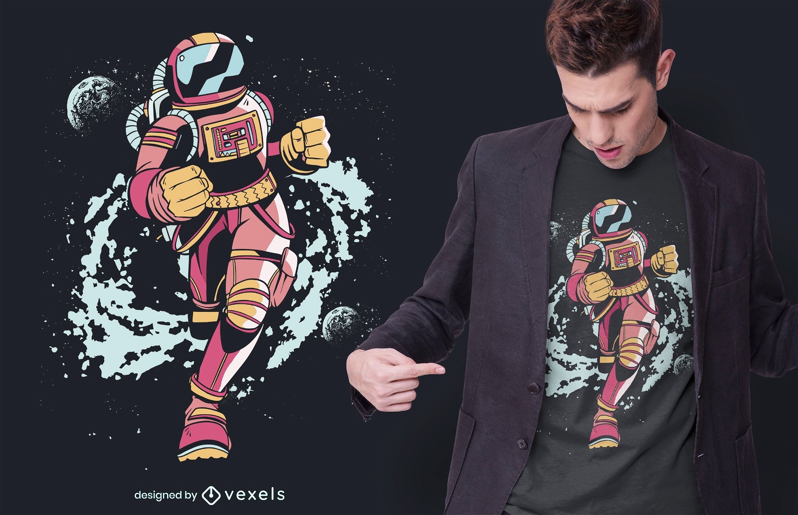 Design de camisetas do Spaceman Runner