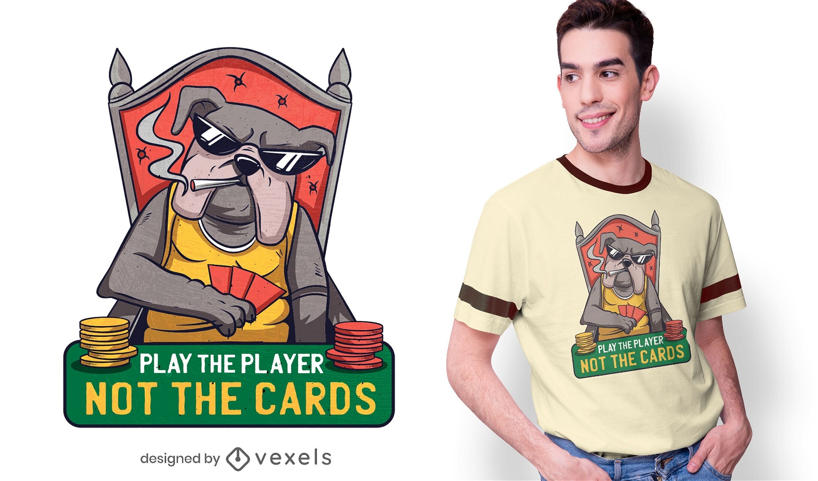 Poker Bulldog Zitat T-Shirt Design