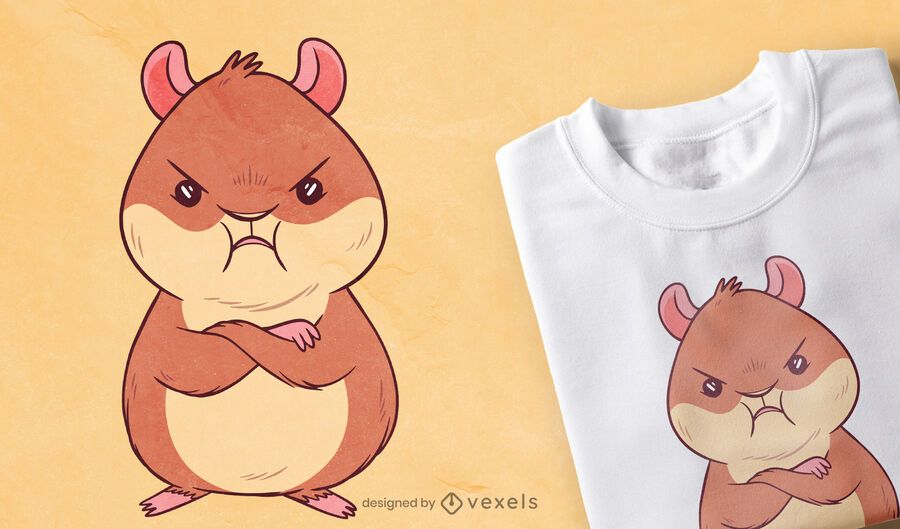 Diseño de camiseta de hámster enojado Diseño de camiseta de hámster enojado