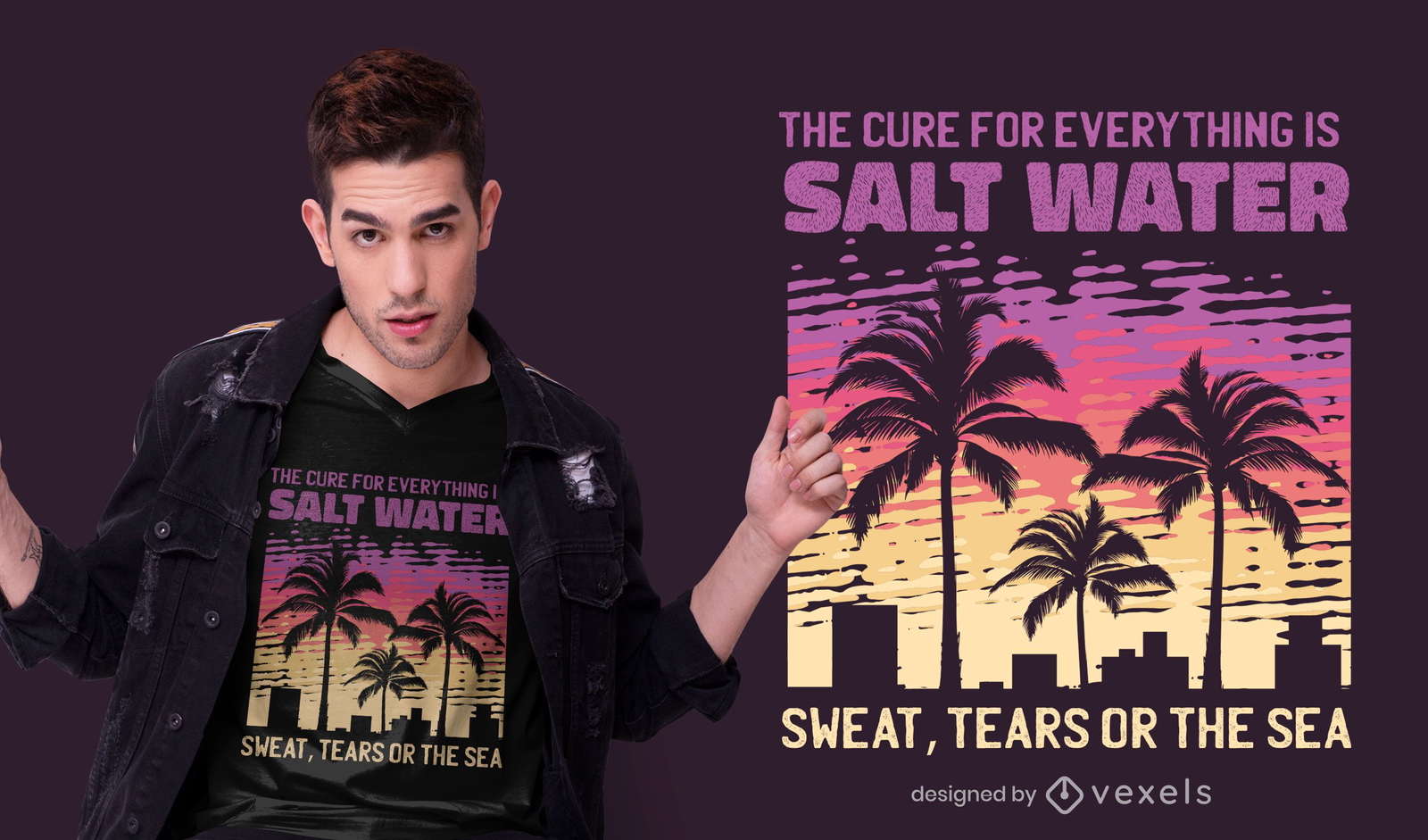 Salt water quote t-shirt design