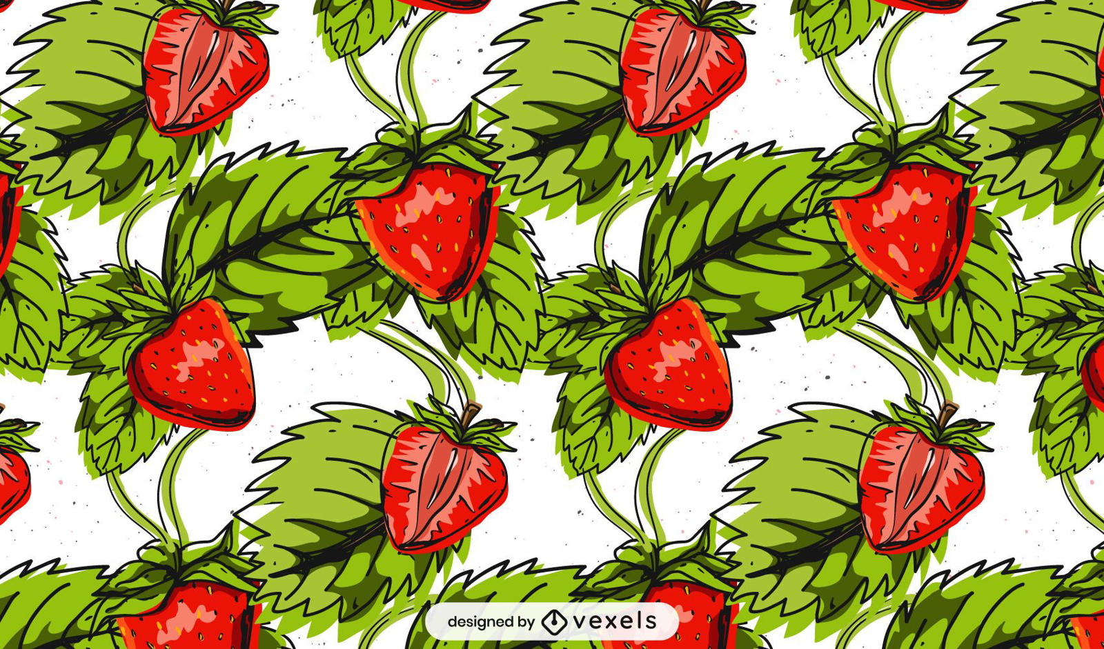 Strawberry leaves pattern design