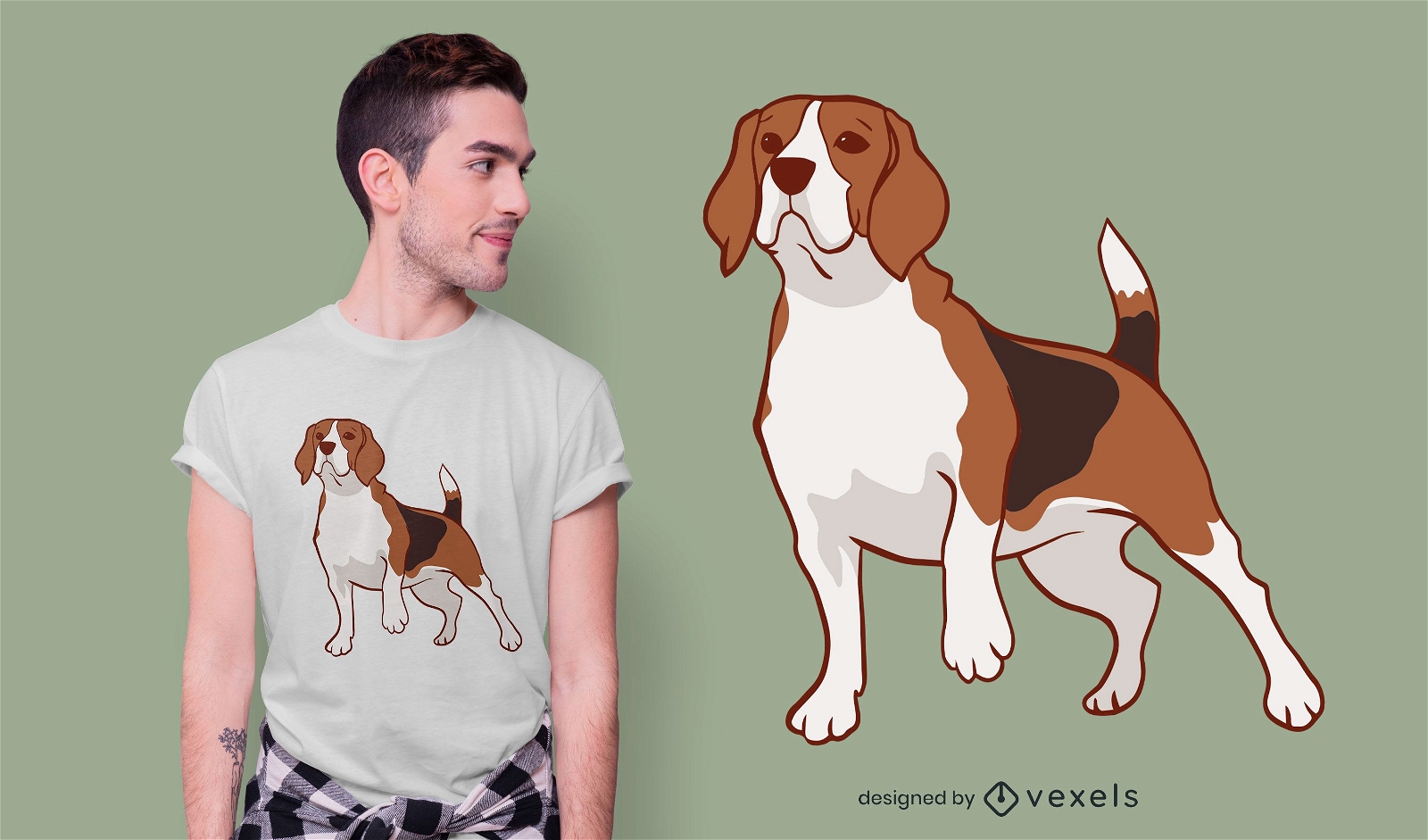Beagle Hund T-Shirt Design