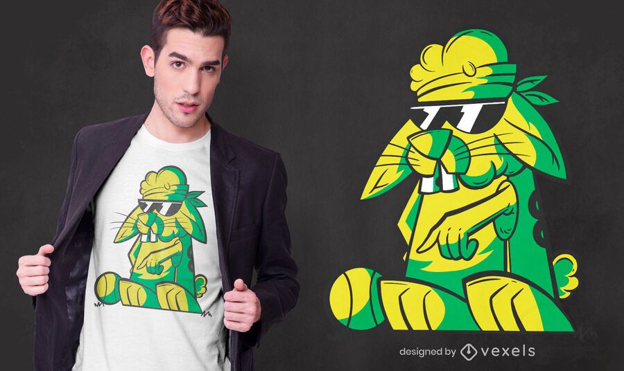 Diseño de camiseta de conejo gángster Diseño de camiseta de conejo gángster