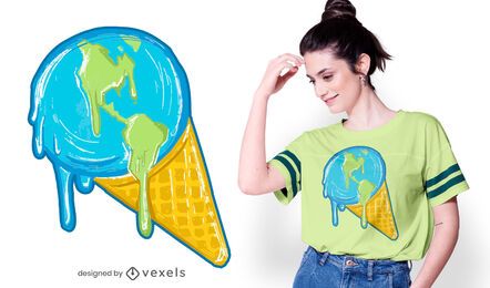 Melting earth t-shirt design
