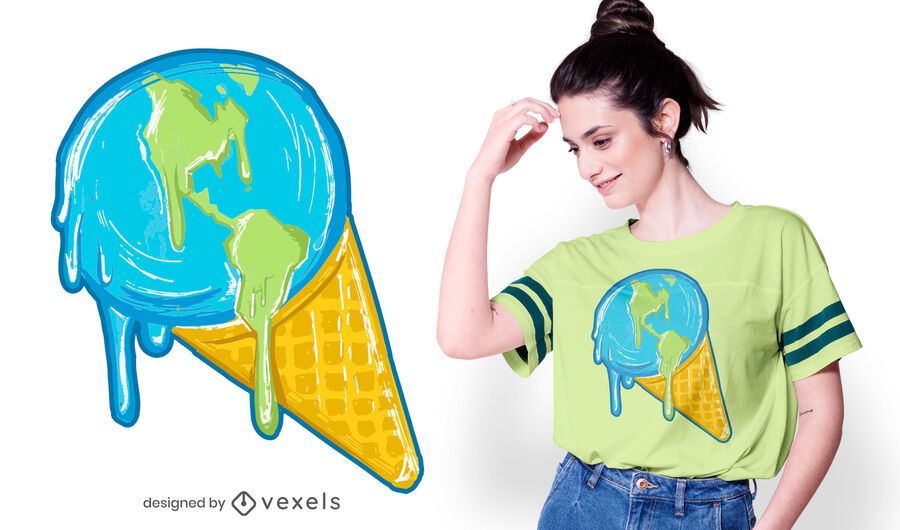 Melting earth t-shirt design Melting earth t-shirt design