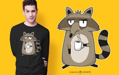 Grumpy raccoon t-shirt design