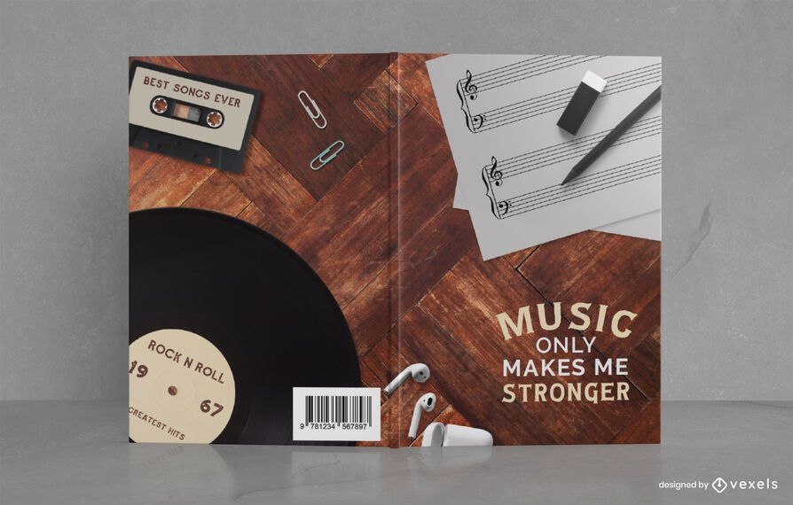 Design de capa de livro de diário de nota de música Design de capa de livro de diário de nota de música