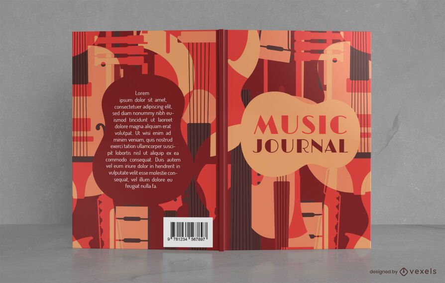Diseño de portada de libro de diario de música de estilo vintage Diseño de portada de libro de diario de música de estilo vintage