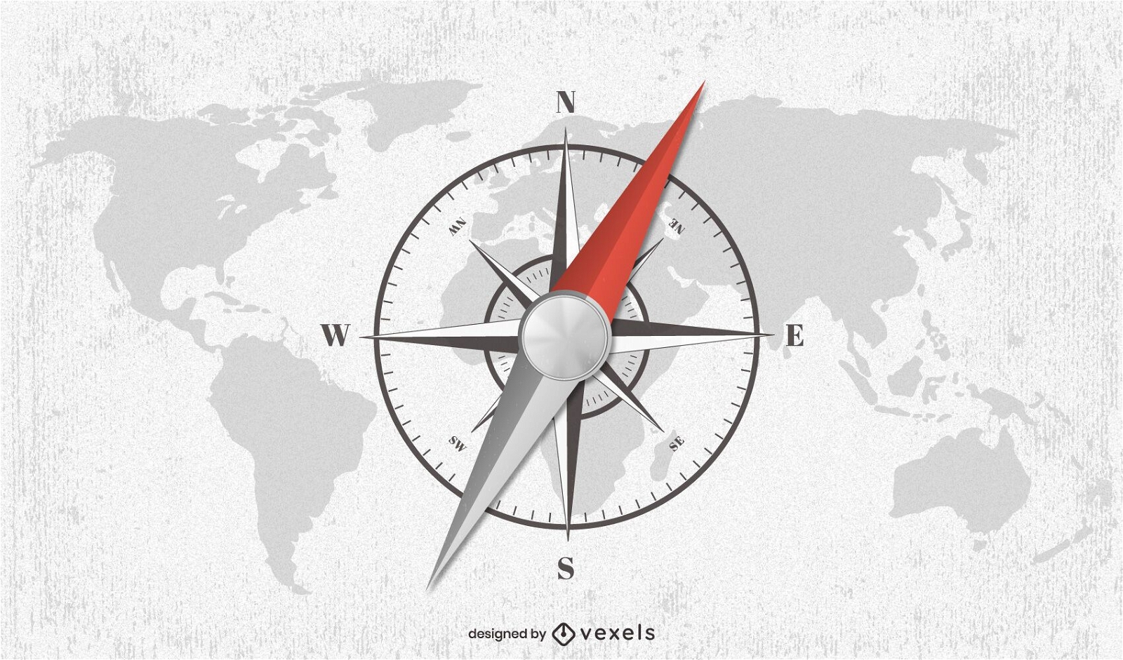 Compass world map illustration design