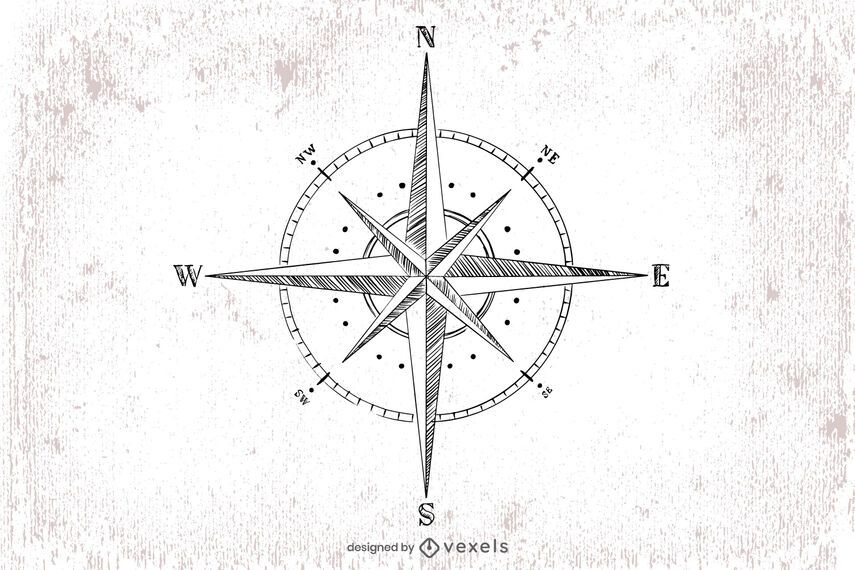 Hand drawn compass illustration Hand drawn compass illustration