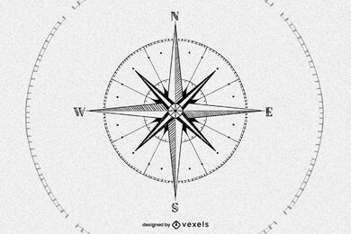 Hand drawn compass illustration design Hand drawn compass illustration design