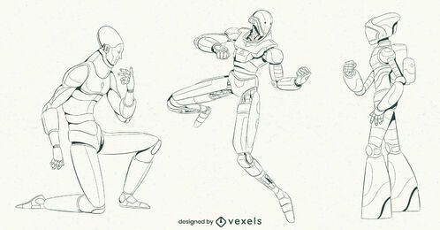 Conjunto de caracteres de traçado de robô