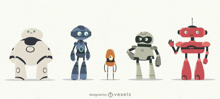Robot character set design Robot character set design