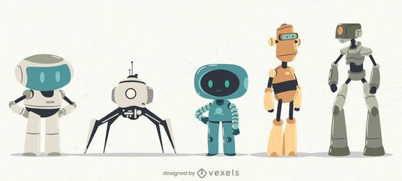 Roboter-Zeichensatz-Design