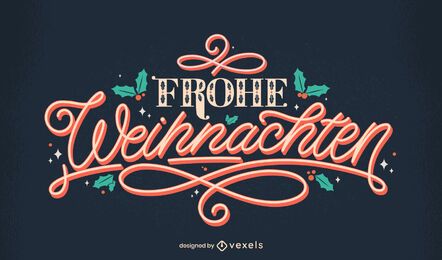 Merry Christmas german lettering design