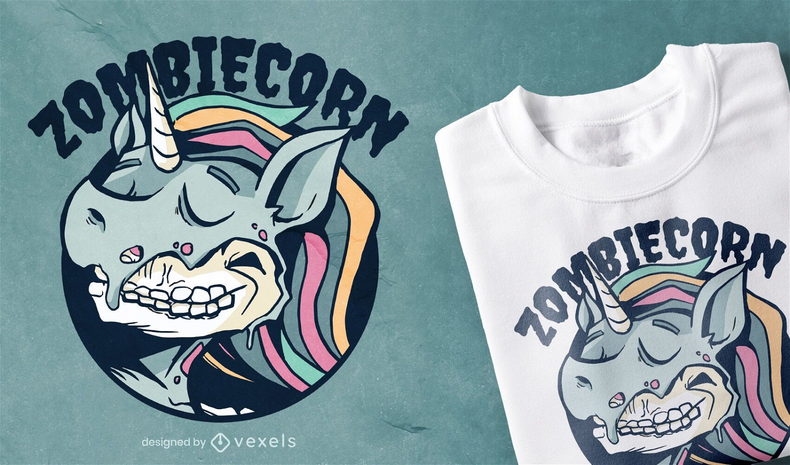 Design de camisetas Zombiecorn Cartoon