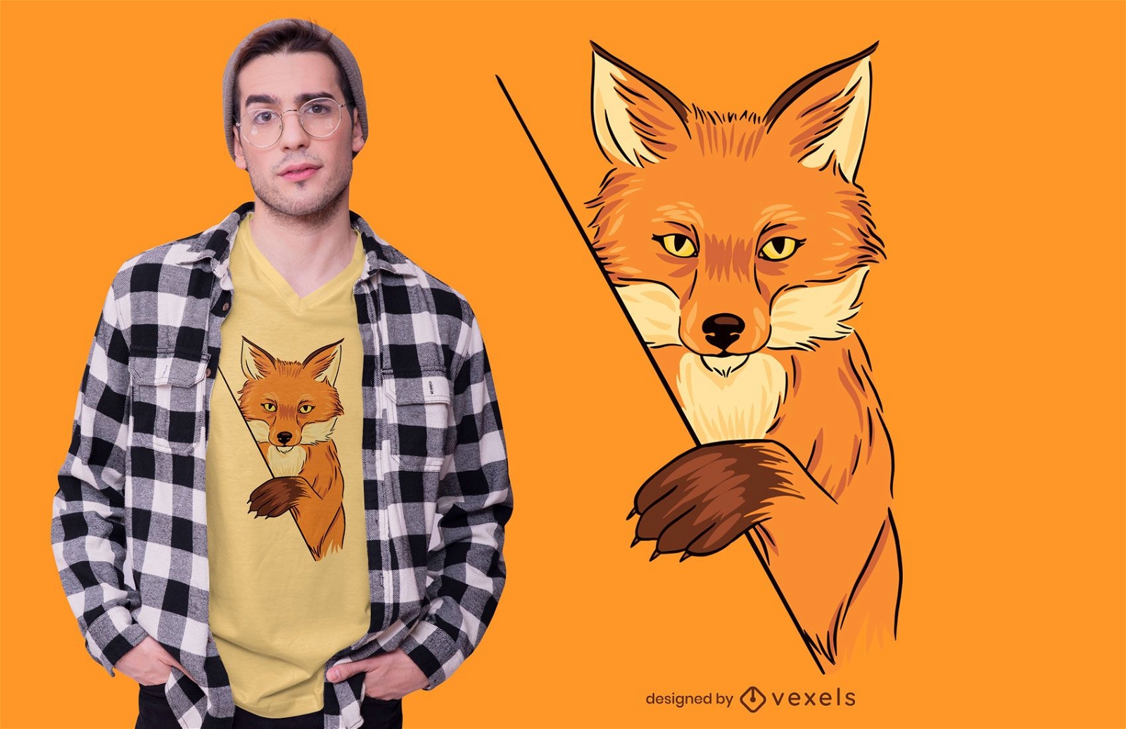 Diseño de camiseta Fox Illustration