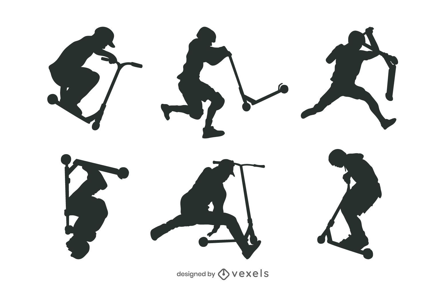 Trick Scooter People Silhouette Pack