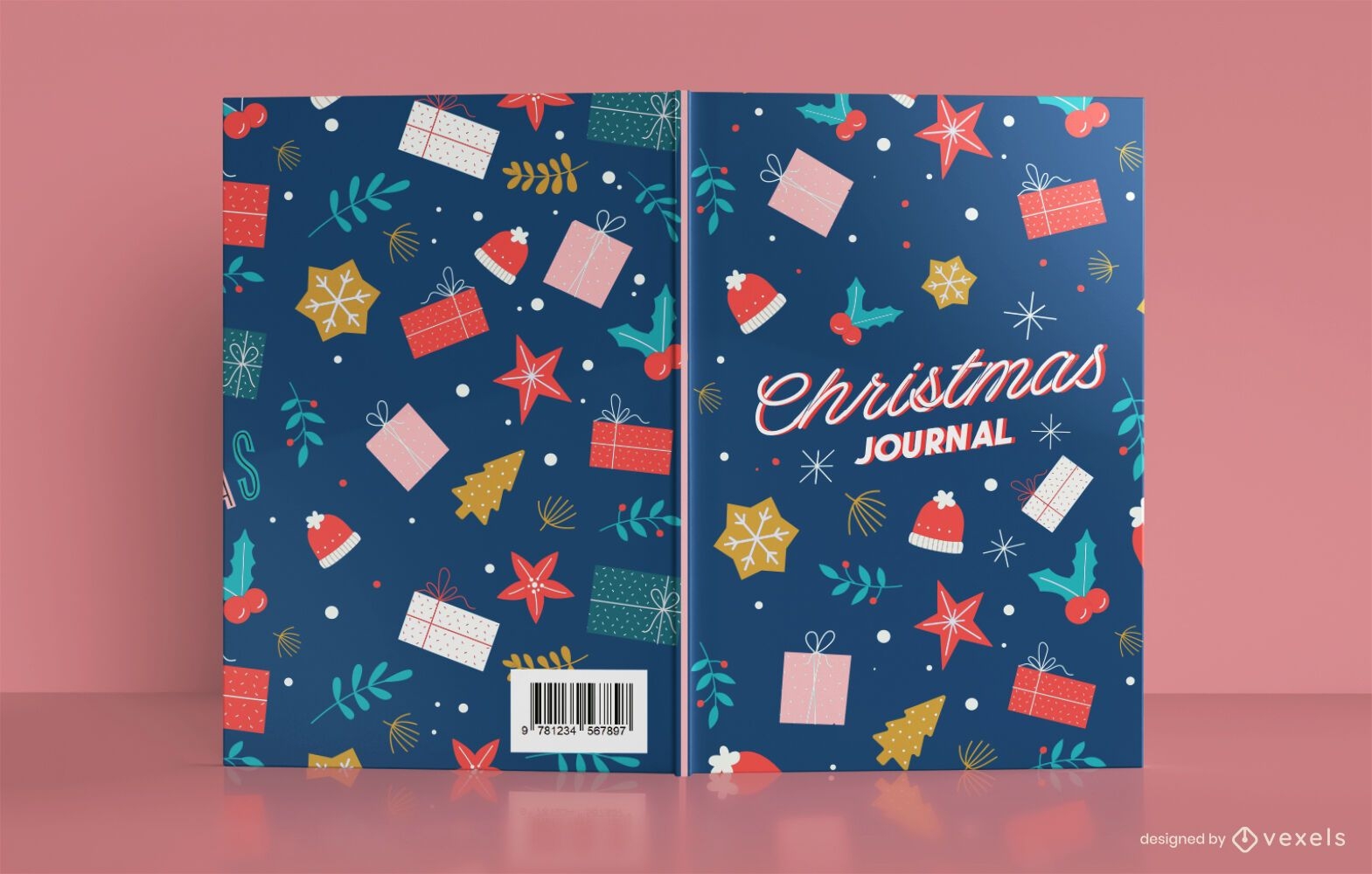 Design da capa do livro do Christmas Journal Patter