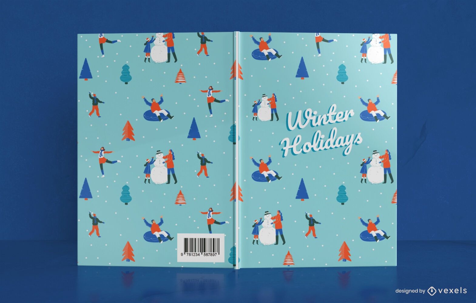 Diseño de portada de libro de vacaciones de invierno