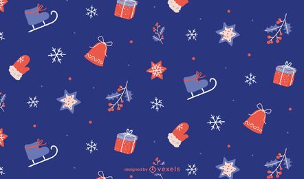 Christmas blue pattern design