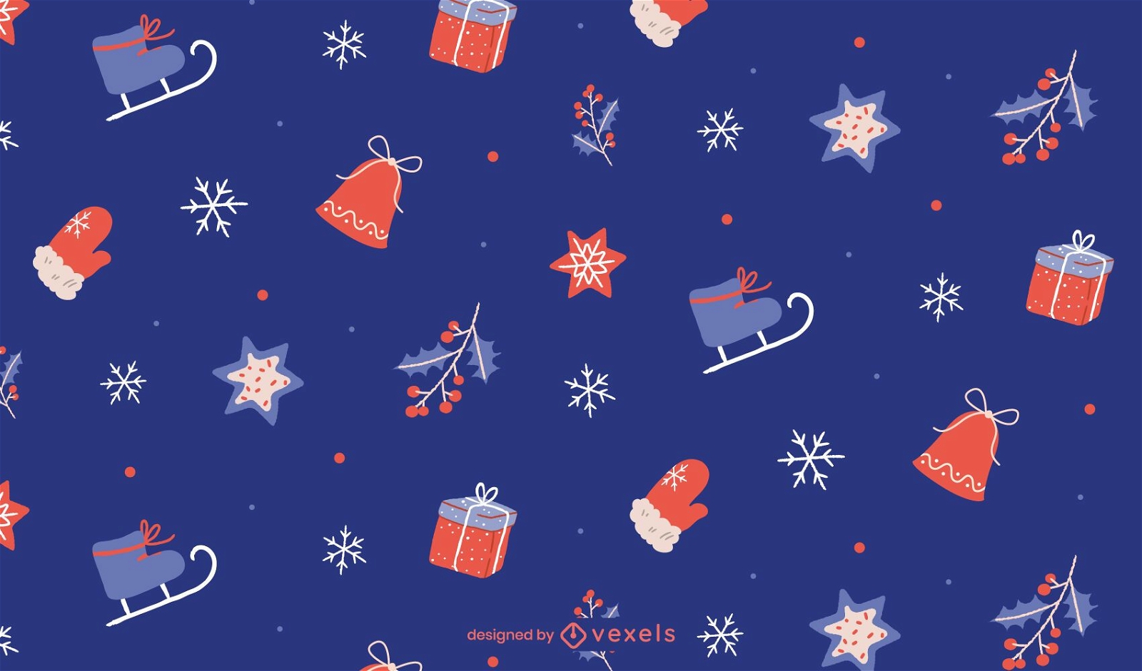 Christmas blue pattern design