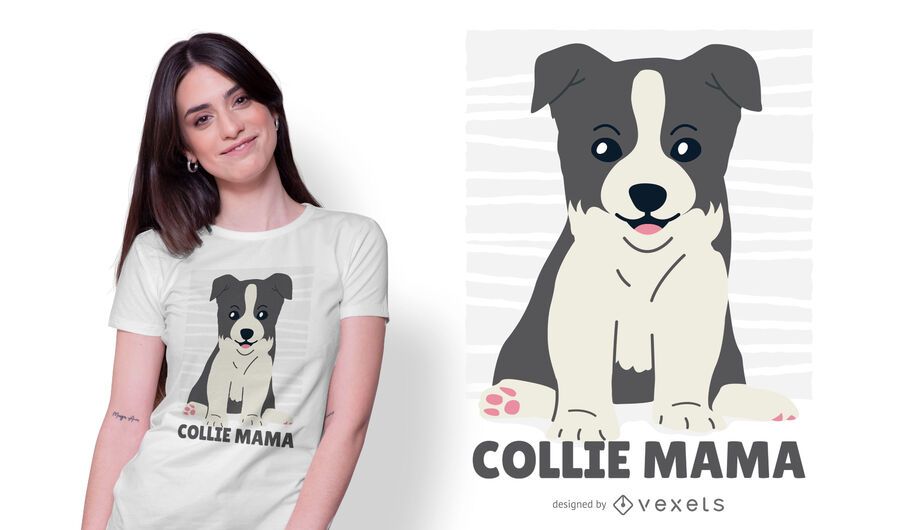 Cute collie puppy t-shirt design Cute collie puppy t-shirt design